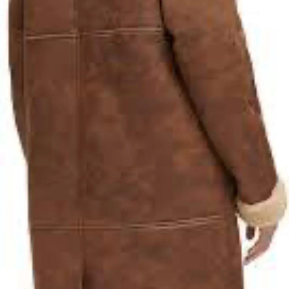 NEW Levi's womens Faux Shearling Long Coat sz L - Picture 6 of 6